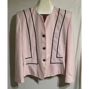 Vintage Suits Me brand blazer pink  Pastel office 80s 90s Mom Button Spring V
